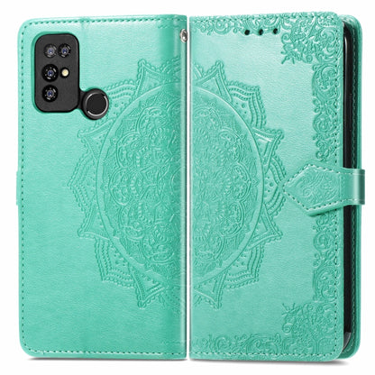 For Doogee X96 Pro Mandala Flower Embossed Horizontal Flip Leather Case with Holder & Three Card Slots & Wallet & Lanyard(Green) - More Brand by PMC Jewellery | Online Shopping South Africa | PMC Jewellery | Buy Now Pay Later Mobicred