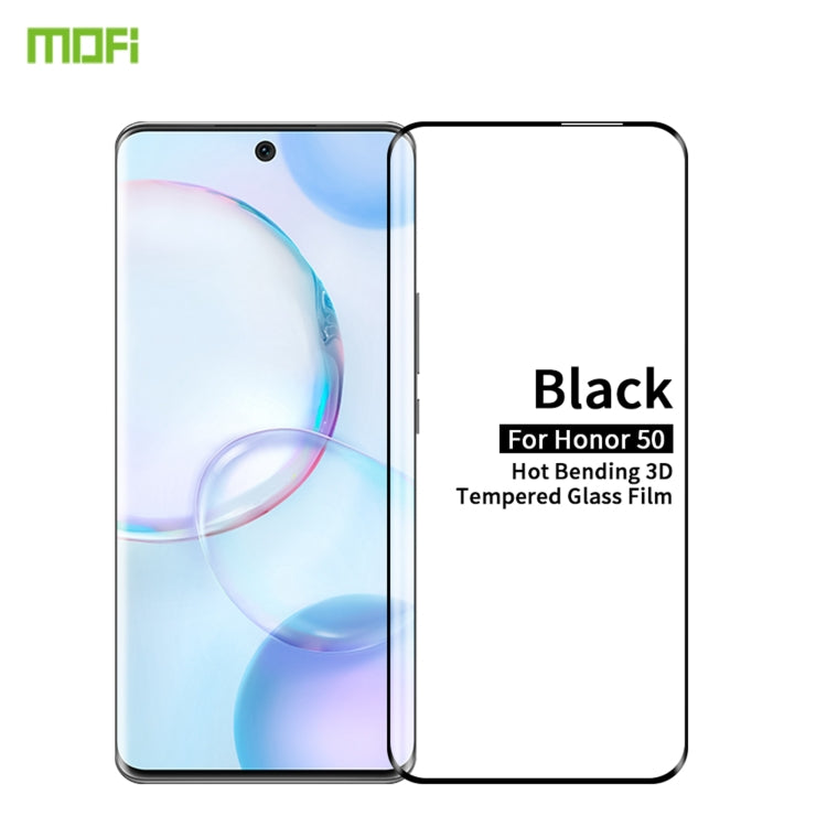 For Honor 50 MOFI 9H 3D Explosion-Proof Hot Bending Full Screen Tempered Glass Film(Black) - Honor Tempered Glass by MOFI | Online Shopping South Africa | PMC Jewellery