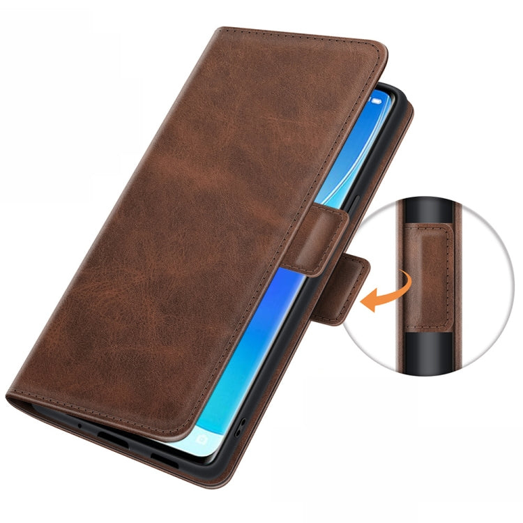 For OPPO Reno6 Pro 5G Dual-side Magnetic Buckle Horizontal Flip Leather Case with Holder & Card Slots & Wallet(Brown) - OPPO Cases by PMC Jewellery | Online Shopping South Africa | PMC Jewellery | Buy Now Pay Later Mobicred