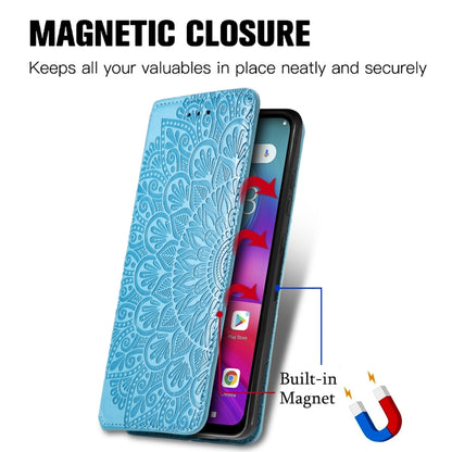 For Doogee X96 Pro Blooming Mandala Embossed Pattern Magnetic Horizontal Flip Leather Case with Holder & Card Slots & Wallet(Blue) - More Brand by PMC Jewellery | Online Shopping South Africa | PMC Jewellery | Buy Now Pay Later Mobicred