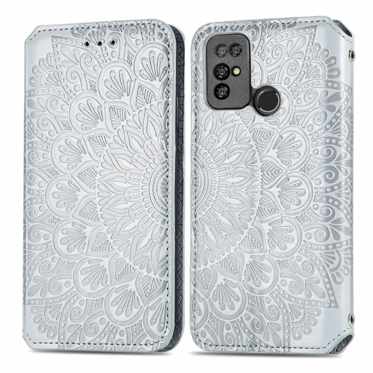 For Doogee X96 Pro Blooming Mandala Embossed Pattern Magnetic Horizontal Flip Leather Case with Holder & Card Slots & Wallet(Grey) - More Brand by PMC Jewellery | Online Shopping South Africa | PMC Jewellery | Buy Now Pay Later Mobicred