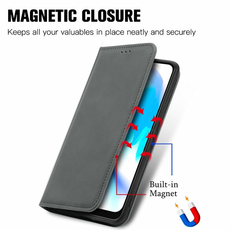 For Blackview A80 / A80s Retro Skin Feel Business Magnetic Horizontal Flip Leather Case with Holder & Card Slots & Wallet & Photo Frame(Gray) - More Brand by PMC Jewellery | Online Shopping South Africa | PMC Jewellery | Buy Now Pay Later Mobicred