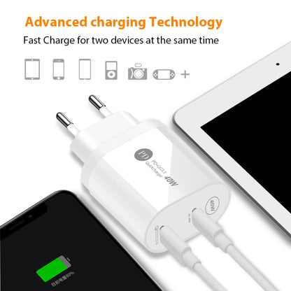 40W Dual Port PD / Type-C Fast Charger for iPhone / iPad Series, UK Plug(Black) - USB Charger by PMC Jewellery | Online Shopping South Africa | PMC Jewellery | Buy Now Pay Later Mobicred