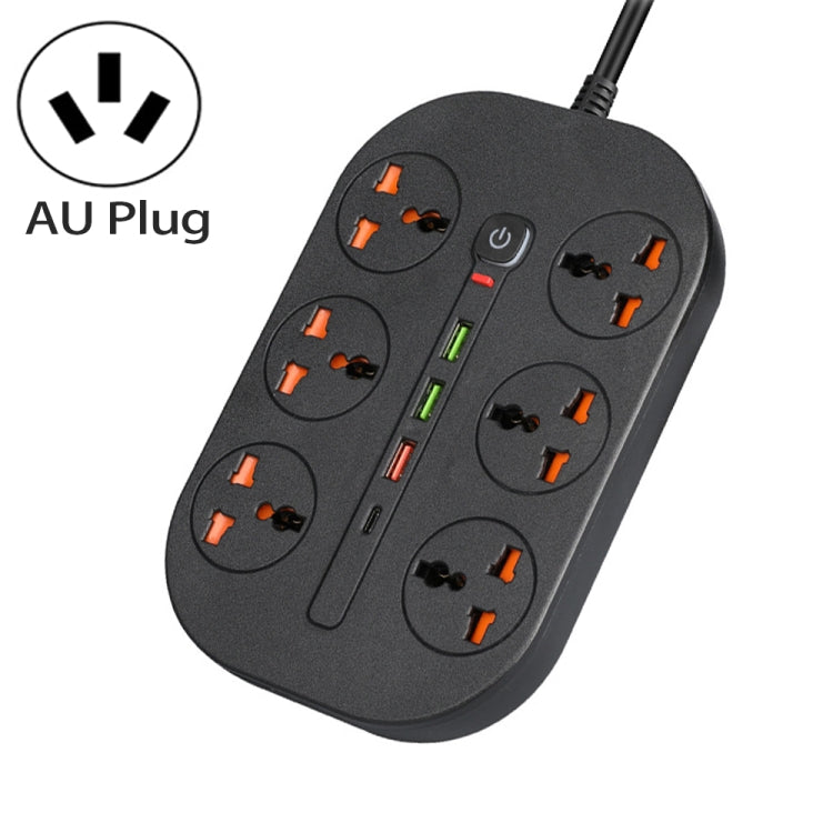 T21 PD3.0 + QC3.0 Multi-Hole Socket Plug 3000W High Power Socket, AU Plug(Black) - Extension Socket by PMC Jewellery | Online Shopping South Africa | PMC Jewellery | Buy Now Pay Later Mobicred