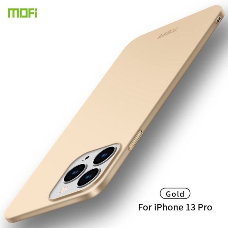 For iPhone 13 Pro MOFI Frosted PC Ultra-thin Hard Case(Gold) - iPhone 13 Pro Cases by MOFI | Online Shopping South Africa | PMC Jewellery