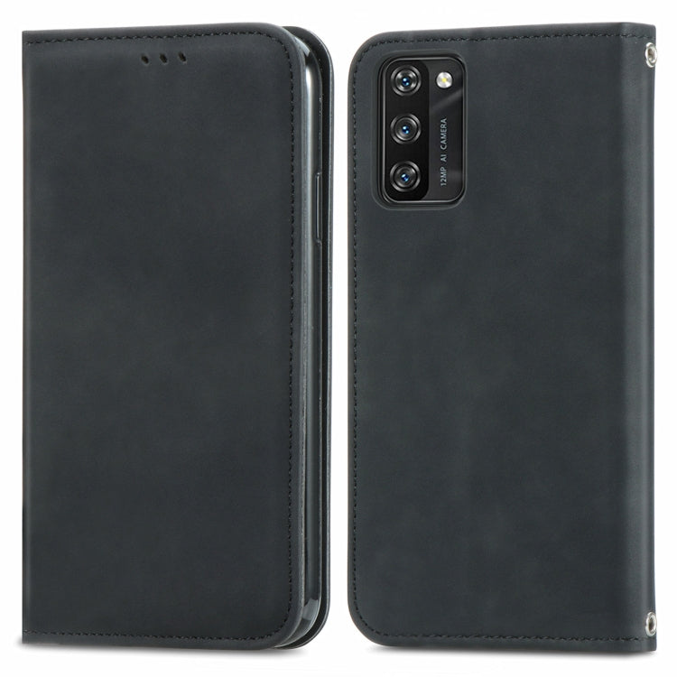 For Blackview A100 Retro Skin Feel Business Magnetic Horizontal Flip Leather Case with Holder & Card Slots & Wallet & Photo Frame(Black) - More Brand by PMC Jewellery | Online Shopping South Africa | PMC Jewellery | Buy Now Pay Later Mobicred