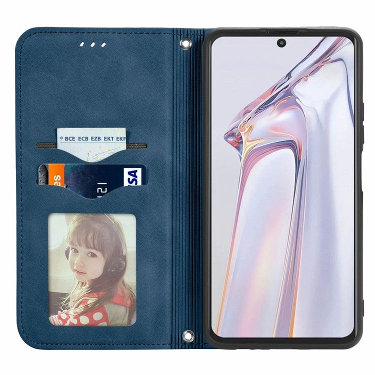 For Blackview A100 Retro Skin Feel Business Magnetic Horizontal Flip Leather Case with Holder & Card Slots & Wallet & Photo Frame(Blue) - More Brand by PMC Jewellery | Online Shopping South Africa | PMC Jewellery | Buy Now Pay Later Mobicred