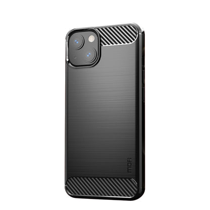 For iPhone 13 MOFI Gentleness Series Brushed Texture Carbon Fiber Soft TPU Case (Black) - iPhone 13 Cases by MOFI | Online Shopping South Africa | PMC Jewellery