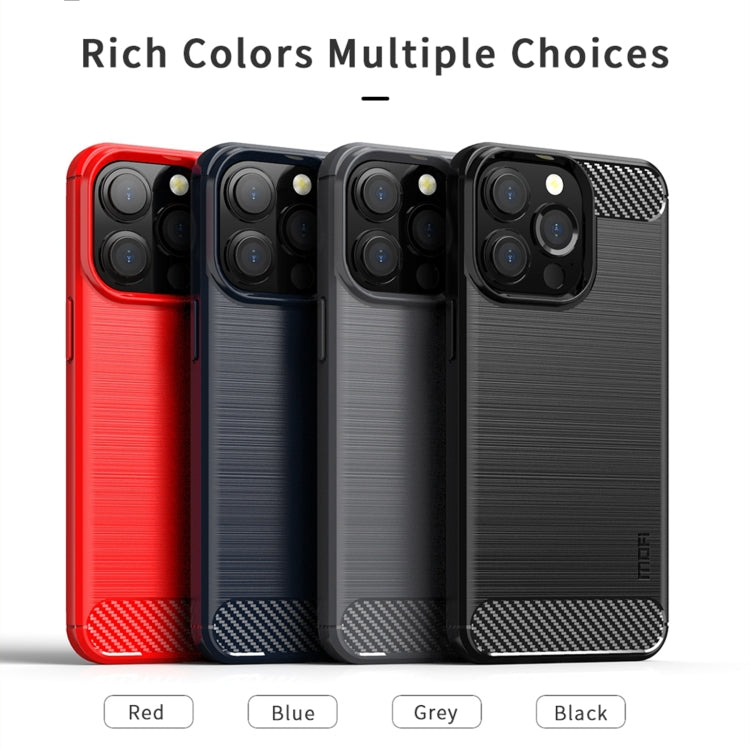 For iPhone 13 Pro MOFI Gentleness Series Brushed Texture Carbon Fiber Soft TPU Case  (Black) - iPhone 13 Pro Cases by MOFI | Online Shopping South Africa | PMC Jewellery