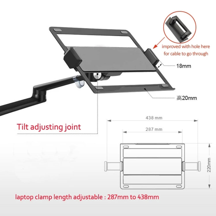 OL-3S Aluminum Height Adjustable Desktop Computer Stand for 17-32 inch and 12-17 inch Monitor(Black) - Laptop Stand by PMC Jewellery | Online Shopping South Africa | PMC Jewellery | Buy Now Pay Later Mobicred