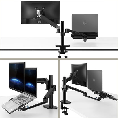 OL-3S Aluminum Height Adjustable Desktop Computer Stand for 17-32 inch and 12-17 inch Monitor(Black) - Laptop Stand by PMC Jewellery | Online Shopping South Africa | PMC Jewellery | Buy Now Pay Later Mobicred