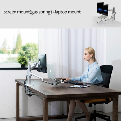 OL-3S Aluminum Height Adjustable Desktop Computer Stand for 17-32 inch and 12-17 inch Monitor(Black) - Laptop Stand by PMC Jewellery | Online Shopping South Africa | PMC Jewellery | Buy Now Pay Later Mobicred