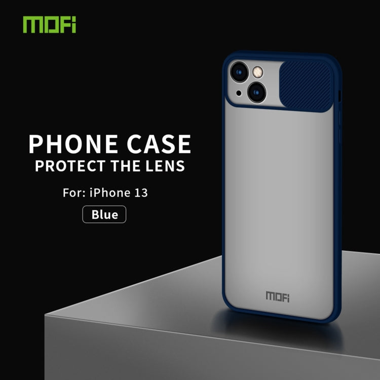 For iPhone 13 MOFI Translucent Frosted PC + TPU Phone Case(Blue) - iPhone 13 Cases by MOFI | Online Shopping South Africa | PMC Jewellery