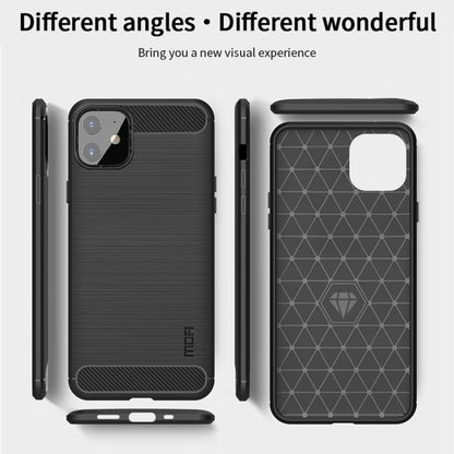 For iPhone 12 mini MOF Gentleness Series Brushed Texture Carbon Fiber Soft TPU Case (Black) - iPhone 12 mini Cases by MOFI | Online Shopping South Africa | PMC Jewellery