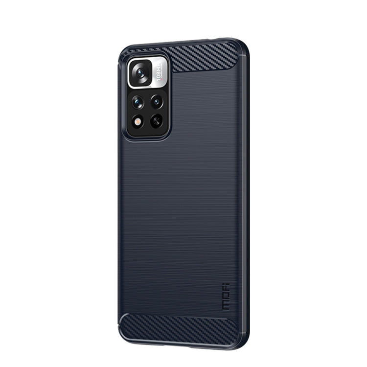 For Xiaomi Redmi Note11 Pro / Note 11 Pro+ MOFI Gentleness Series Brushed Texture Carbon Fiber Soft TPU Phone Case(Blue) - Xiaomi Cases by MOFI | Online Shopping South Africa | PMC Jewellery