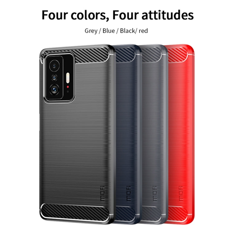 For Xiaomi Mi 11T / 11T Pro MOFI Gentleness Series Brushed Texture Carbon Fiber Soft TPU Phone Case(Gray) - Xiaomi Cases by MOFI | Online Shopping South Africa | PMC Jewellery