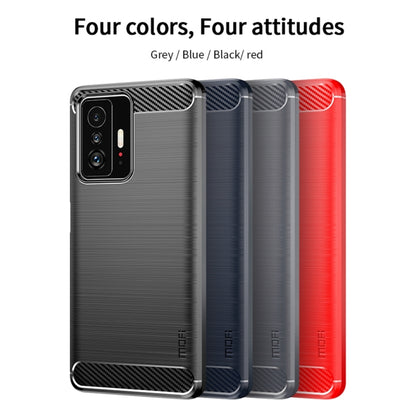 For Xiaomi Mi 11T / 11T Pro MOFI Gentleness Series Brushed Texture Carbon Fiber Soft TPU Phone Case(Gray) - Xiaomi Cases by MOFI | Online Shopping South Africa | PMC Jewellery