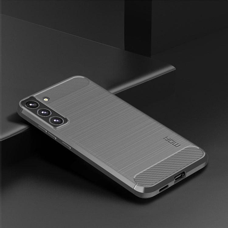 For Samsung Galaxy S22+ 5G MOFI Gentleness Series Brushed Texture Carbon Fiber Soft TPU Case(Gray) - Galaxy S22+ 5G Cases by MOFI | Online Shopping South Africa | PMC Jewellery