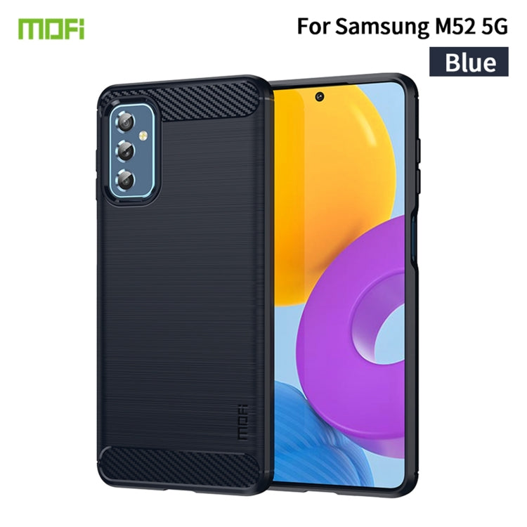 For Samsung Galaxy M52 5G MOFI Gentleness Series Brushed Texture Carbon Fiber Soft TPU Case(Blue) - Galaxy Phone Cases by MOFI | Online Shopping South Africa | PMC Jewellery