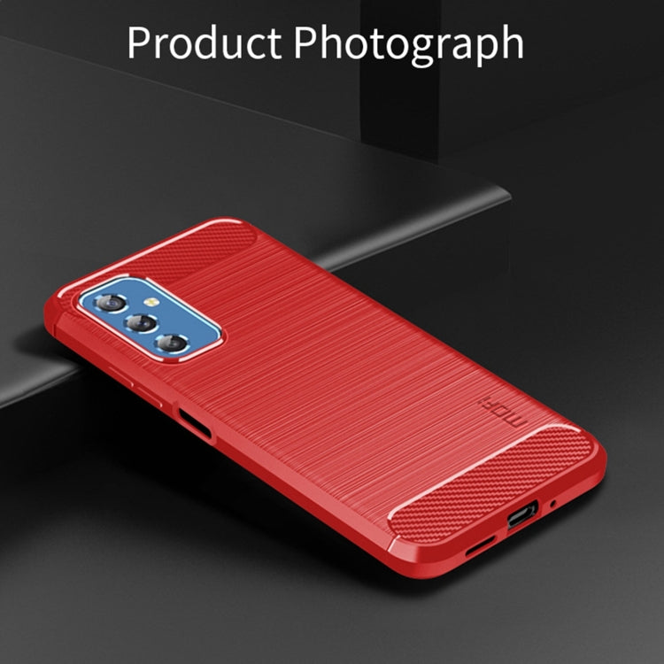 For Samsung Galaxy M52 5G MOFI Gentleness Series Brushed Texture Carbon Fiber Soft TPU Case(Red) - Galaxy Phone Cases by MOFI | Online Shopping South Africa | PMC Jewellery