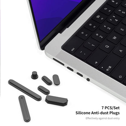 ENKAY Hat-Prince 3 in 1 Matte Laptop Protective Case + TPU Keyboard Film + Anti-dust Plugs Set for MacBook Pro 14.2 inch A2442 2021/A2779 2023, Version:US Version(Grey) - MacBook Pro Cases by ENKAY | Online Shopping South Africa | PMC Jewellery | Buy Now Pay Later Mobicred