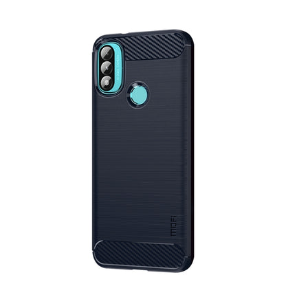 For Motorola Moto E20 / E30 / E40 MOFI Gentleness Series Brushed Texture Carbon Fiber Soft TPU Case(Blue) - Motorola Cases by MOFI | Online Shopping South Africa | PMC Jewellery