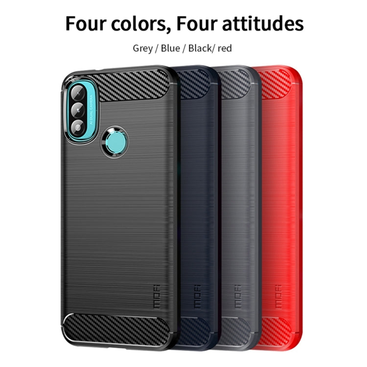 For Motorola Moto E20 / E30 / E40 MOFI Gentleness Series Brushed Texture Carbon Fiber Soft TPU Case(Blue) - Motorola Cases by MOFI | Online Shopping South Africa | PMC Jewellery