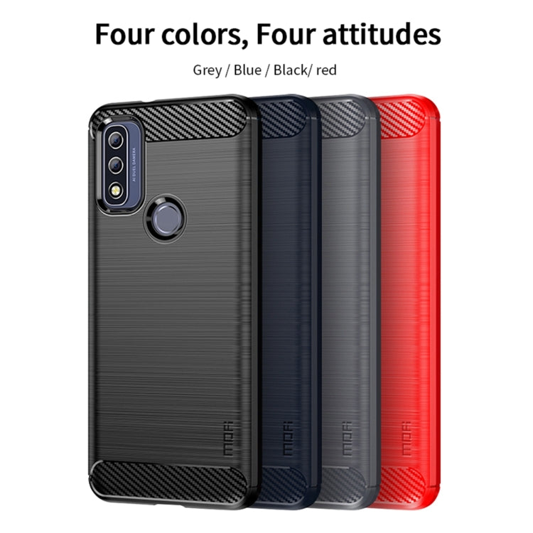 For Motorola Moto G Pure 2021 MOFI Gentleness Series Brushed Texture Carbon Fiber Soft TPU Case(Blue) - Motorola Cases by MOFI | Online Shopping South Africa | PMC Jewellery