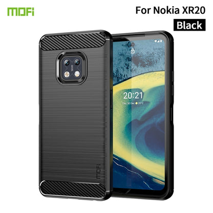 For Nokia XR20 MOFI Gentleness Series Brushed Texture Carbon Fiber Soft TPU Case(Black) - Nokia Cases by MOFI | Online Shopping South Africa | PMC Jewellery