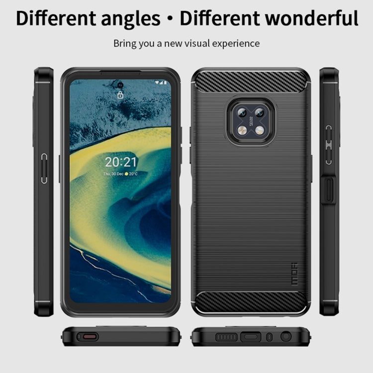 For Nokia XR20 MOFI Gentleness Series Brushed Texture Carbon Fiber Soft TPU Case(Black) - Nokia Cases by MOFI | Online Shopping South Africa | PMC Jewellery