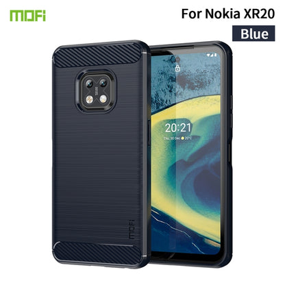 For Nokia XR20 MOFI Gentleness Series Brushed Texture Carbon Fiber Soft TPU Case(Blue) - Nokia Cases by MOFI | Online Shopping South Africa | PMC Jewellery