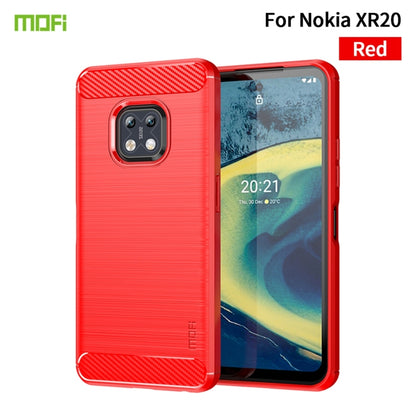 For Nokia XR20 MOFI Gentleness Series Brushed Texture Carbon Fiber Soft TPU Case(Red) - Nokia Cases by MOFI | Online Shopping South Africa | PMC Jewellery