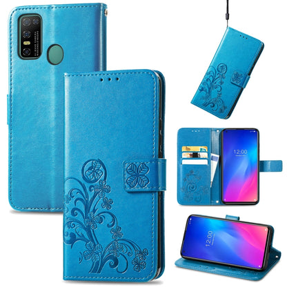 For Doogee N30 Four-leaf Clasp Embossed Buckle Mobile Phone Protection Leather Case(Blue) - More Brand by PMC Jewellery | Online Shopping South Africa | PMC Jewellery | Buy Now Pay Later Mobicred