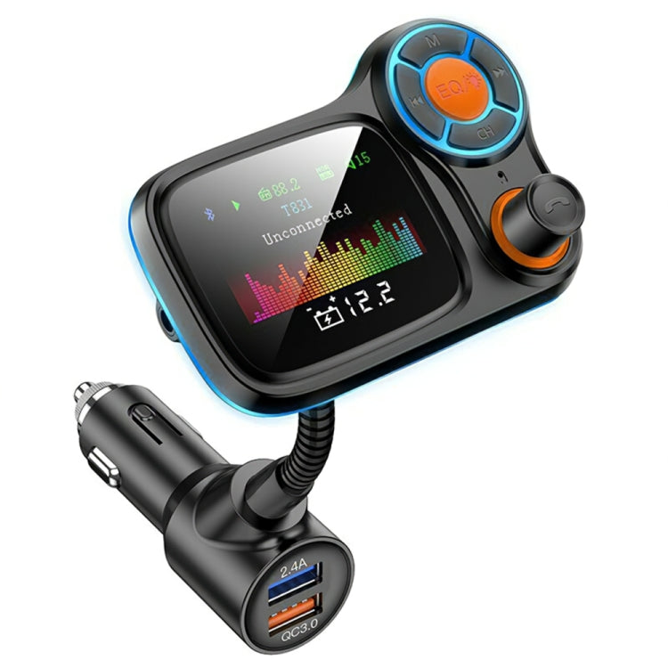 T831 Bluetooth 5.0 Car FM Transmitter Colorful Adapter Car MP3 Player - Bluetooth Car Kits by PMC Jewellery | Online Shopping South Africa | PMC Jewellery | Buy Now Pay Later Mobicred