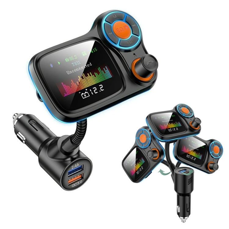 T831 Bluetooth 5.0 Car FM Transmitter Colorful Adapter Car MP3 Player - Bluetooth Car Kits by PMC Jewellery | Online Shopping South Africa | PMC Jewellery | Buy Now Pay Later Mobicred