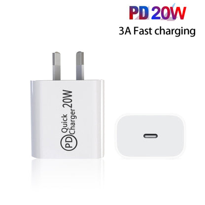 AU-20W PD USB-C / Type-C Travel Charger for Mobile Phone, AU Plug - USB Charger by PMC Jewellery | Online Shopping South Africa | PMC Jewellery | Buy Now Pay Later Mobicred