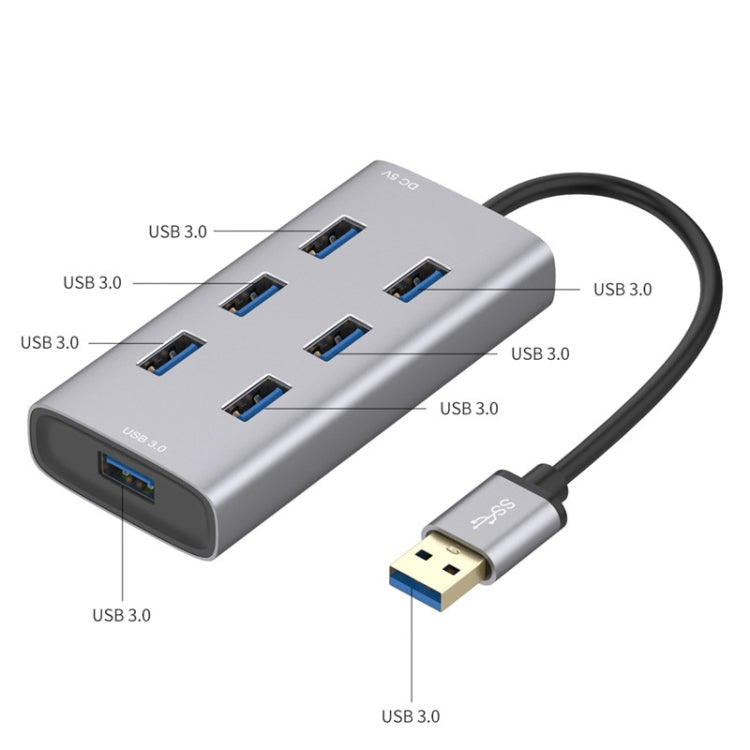 Multiport Metal Enclosure Docking Station HUB with 7 USB 3.0 Ports - USB 3.0 HUB by PMC Jewellery | Online Shopping South Africa | PMC Jewellery | Buy Now Pay Later Mobicred