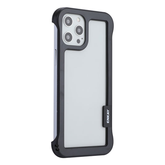 For iPhone 12 / 12 Pro ENKAY Frameless Hollow Shockproof PC Case(Black) - iPhone 12 / 12 Pro Cases by ENKAY | Online Shopping South Africa | PMC Jewellery | Buy Now Pay Later Mobicred