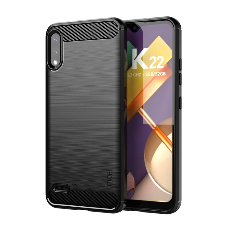 For LG K22 / K22 Plus MOFI Gentleness Brushed Carbon Fiber Soft TPU Case(Black) - LG by MOFI | Online Shopping South Africa | PMC Jewellery