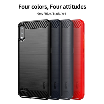 For LG K22 / K22 Plus MOFI Gentleness Brushed Carbon Fiber Soft TPU Case(Red) - LG by MOFI | Online Shopping South Africa | PMC Jewellery