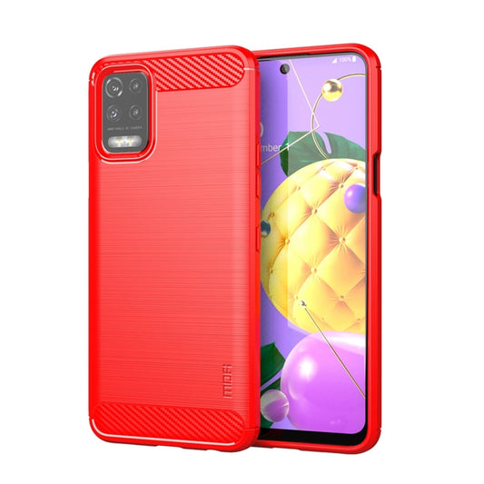 For LG K52 / K62 / K62+ / Q52 / Q62  MOFI Gentleness Brushed Carbon Fiber Soft TPU Case(Red) - LG by MOFI | Online Shopping South Africa | PMC Jewellery