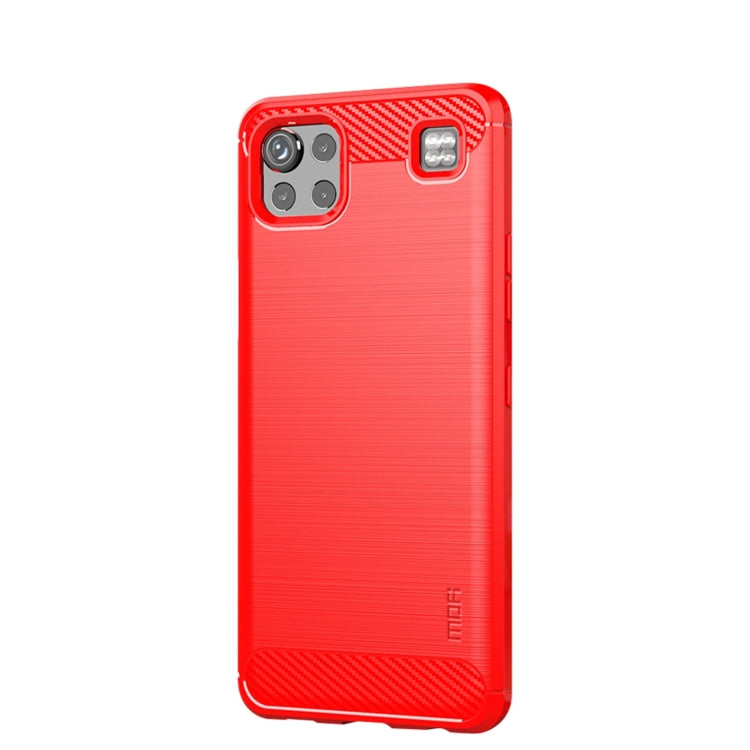 For LG K92 MOFI Gentleness Brushed Carbon Fiber Soft TPU Case(Red) - LG by MOFI | Online Shopping South Africa | PMC Jewellery