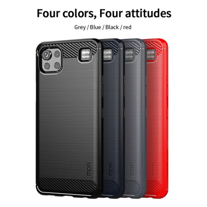 For LG K92 MOFI Gentleness Brushed Carbon Fiber Soft TPU Case(Red) - LG by MOFI | Online Shopping South Africa | PMC Jewellery