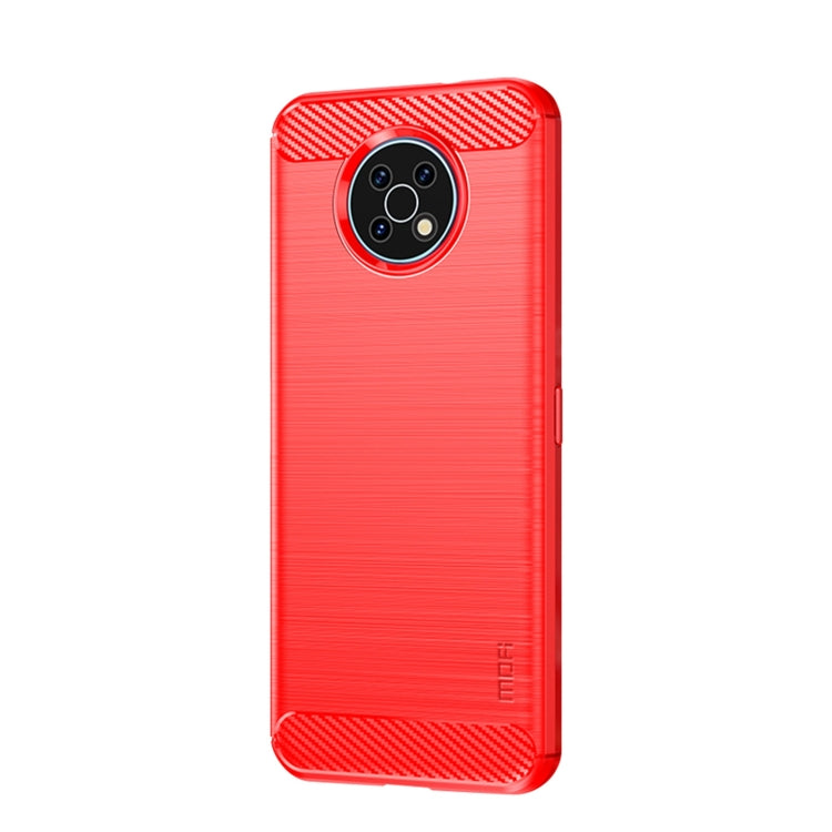 For Nokia G50 MOFI Gentleness Brushed Carbon Fiber Soft TPU Case(Red) - Nokia Cases by MOFI | Online Shopping South Africa | PMC Jewellery