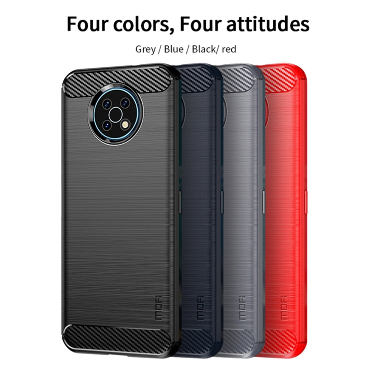 For Nokia G50 MOFI Gentleness Brushed Carbon Fiber Soft TPU Case(Red) - Nokia Cases by MOFI | Online Shopping South Africa | PMC Jewellery