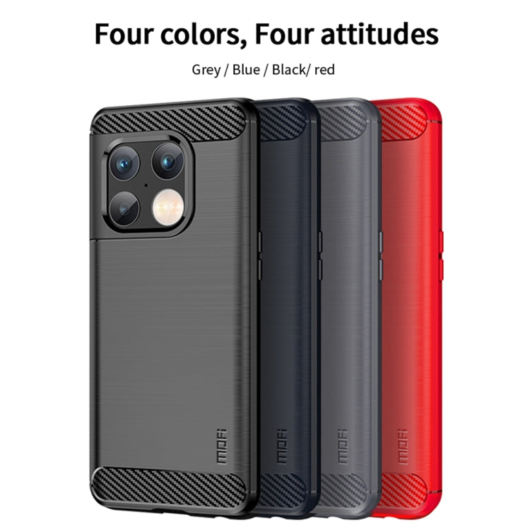 For OnePlus 10 Pro 5G MOFI Gentleness Brushed Carbon Fiber Soft TPU Case(Blue) - OnePlus Cases by MOFI | Online Shopping South Africa | PMC Jewellery