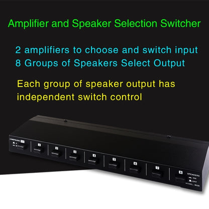 100W 2 In 8 Out Power Amplifier Loudspeaker Box Switcher -  by PMC Jewellery | Online Shopping South Africa | PMC Jewellery | Buy Now Pay Later Mobicred