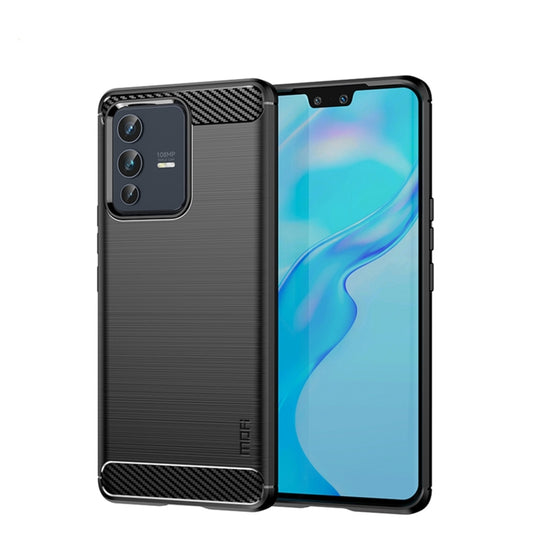 For vivo V23 5G/S12 MOFI Gentleness Series Brushed Texture Carbon Fiber Soft TPU Phone Case(Black) - vivo Cases by MOFI | Online Shopping South Africa | PMC Jewellery