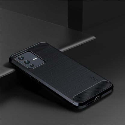For vivo V23 5G/S12 MOFI Gentleness Series Brushed Texture Carbon Fiber Soft TPU Phone Case(Blue) - vivo Cases by MOFI | Online Shopping South Africa | PMC Jewellery
