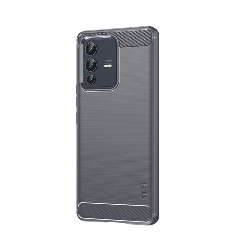 For vivo V23 5G/S12 MOFI Gentleness Series Brushed Texture Carbon Fiber Soft TPU Phone Case(Gray) - vivo Cases by MOFI | Online Shopping South Africa | PMC Jewellery